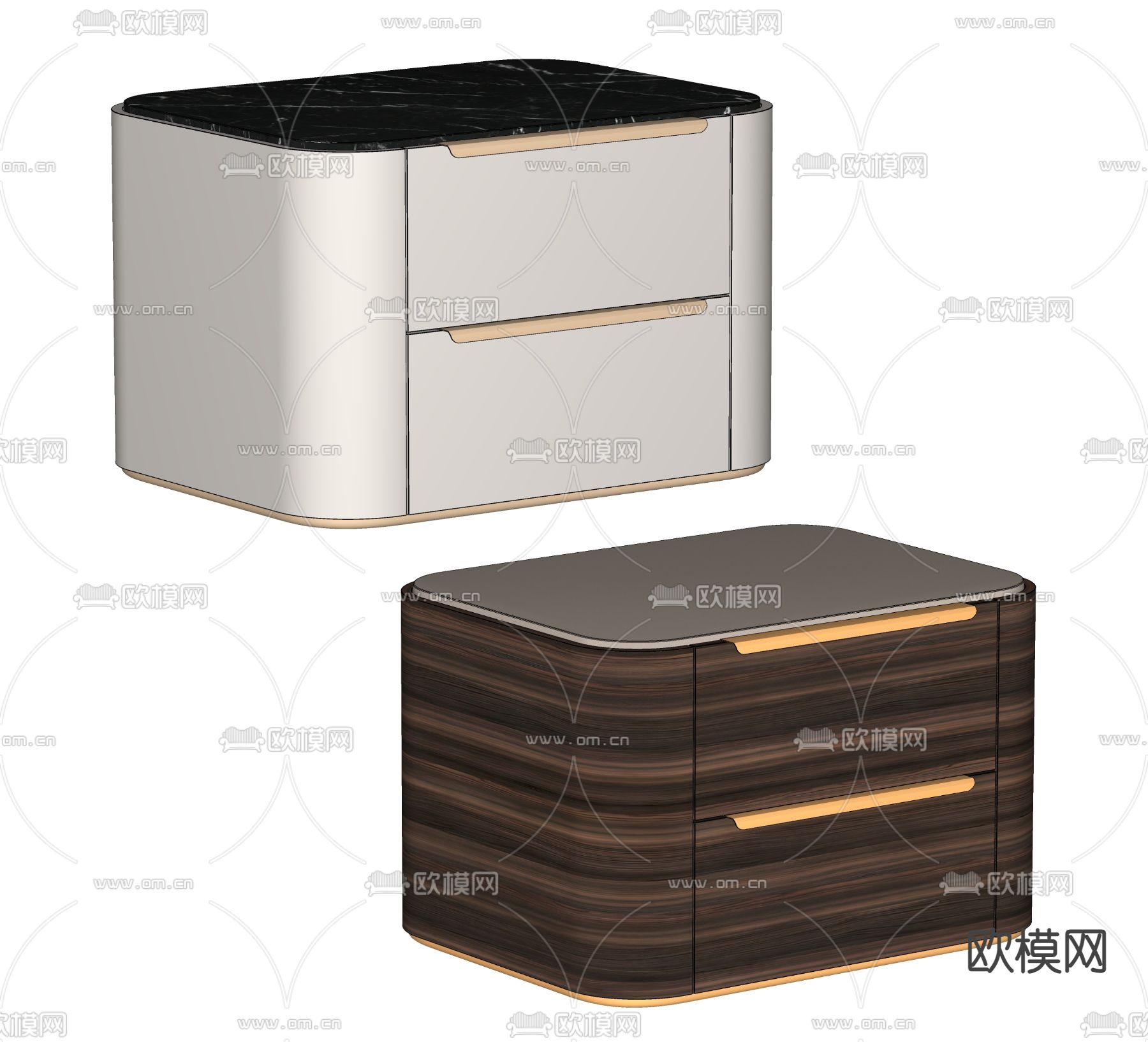 现代床头柜su模型