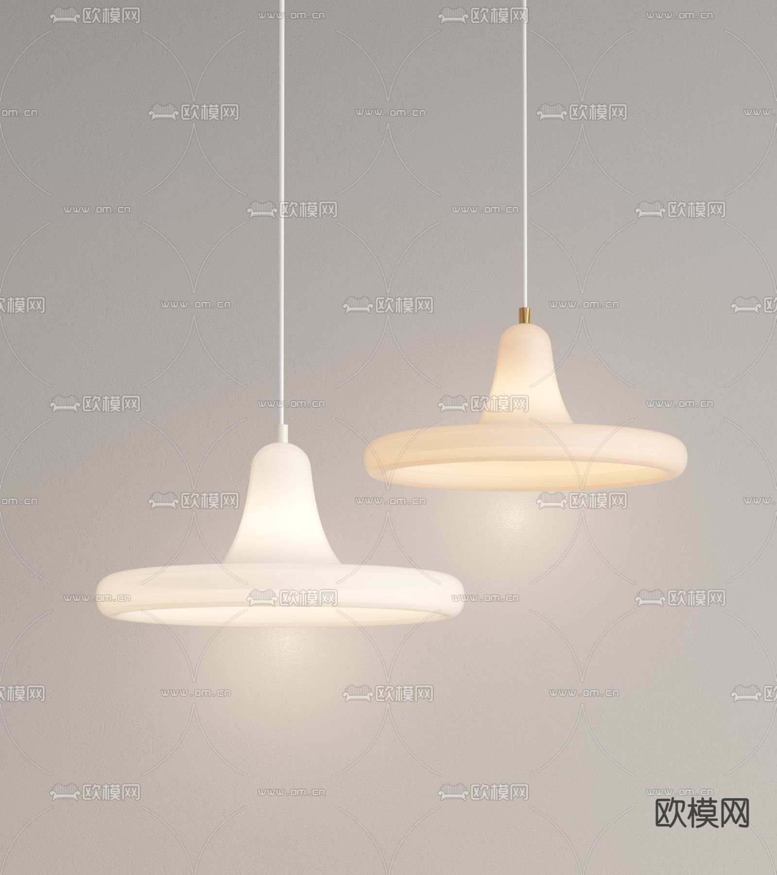 Flos 奶油风小吊灯3d模型下载