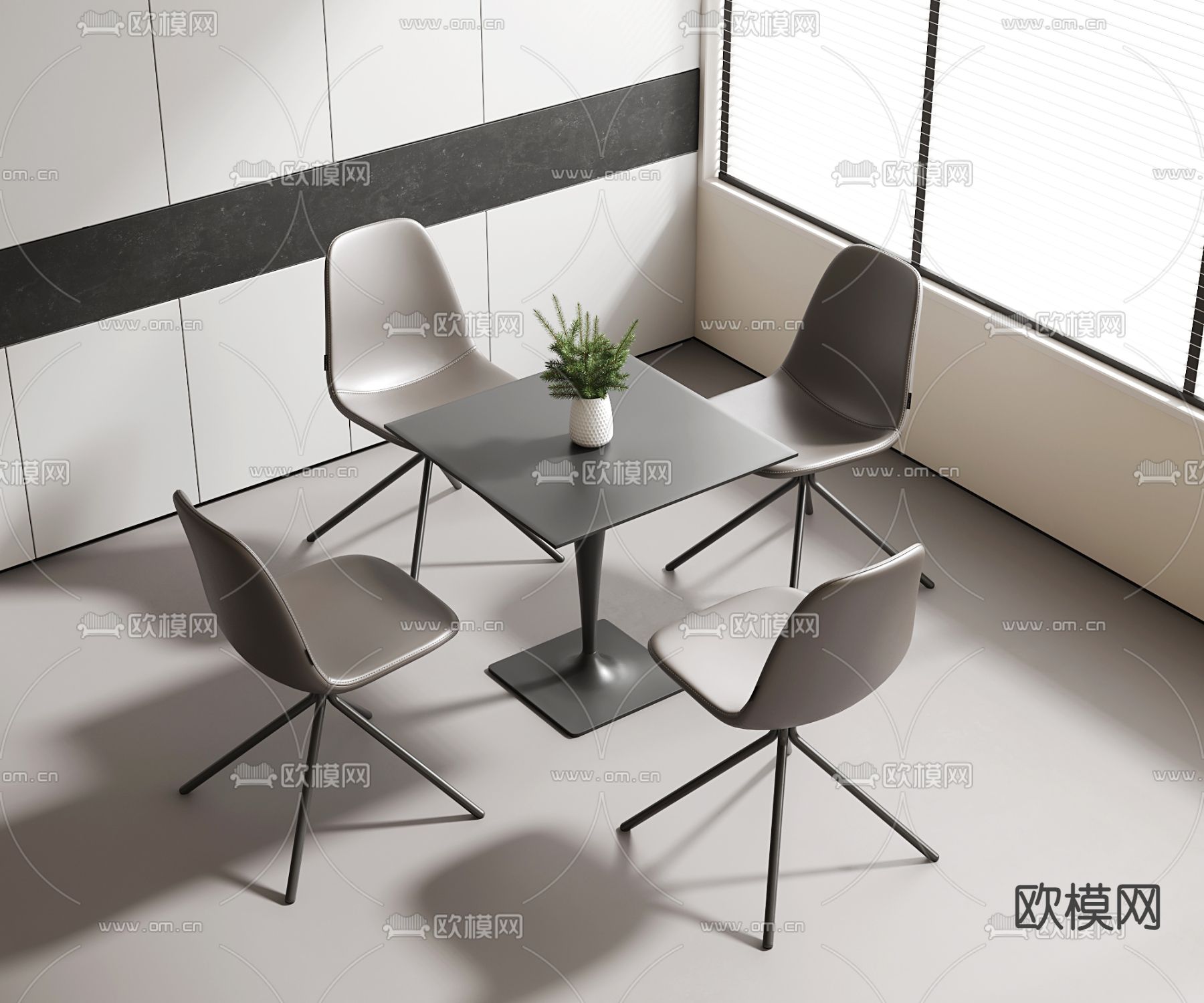 休闲桌椅 洽谈桌椅3d模型下载