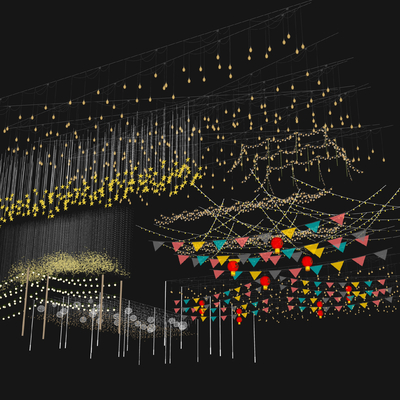  霓虹灯 氛围灯 夜光灯 星星灯su模型 