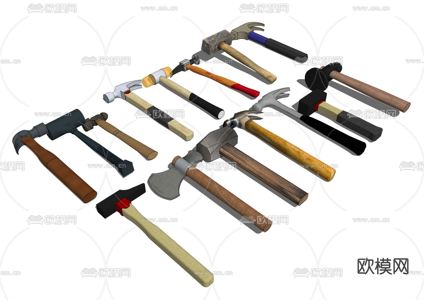锤子 老虎钳su模型下载（渲染图2）