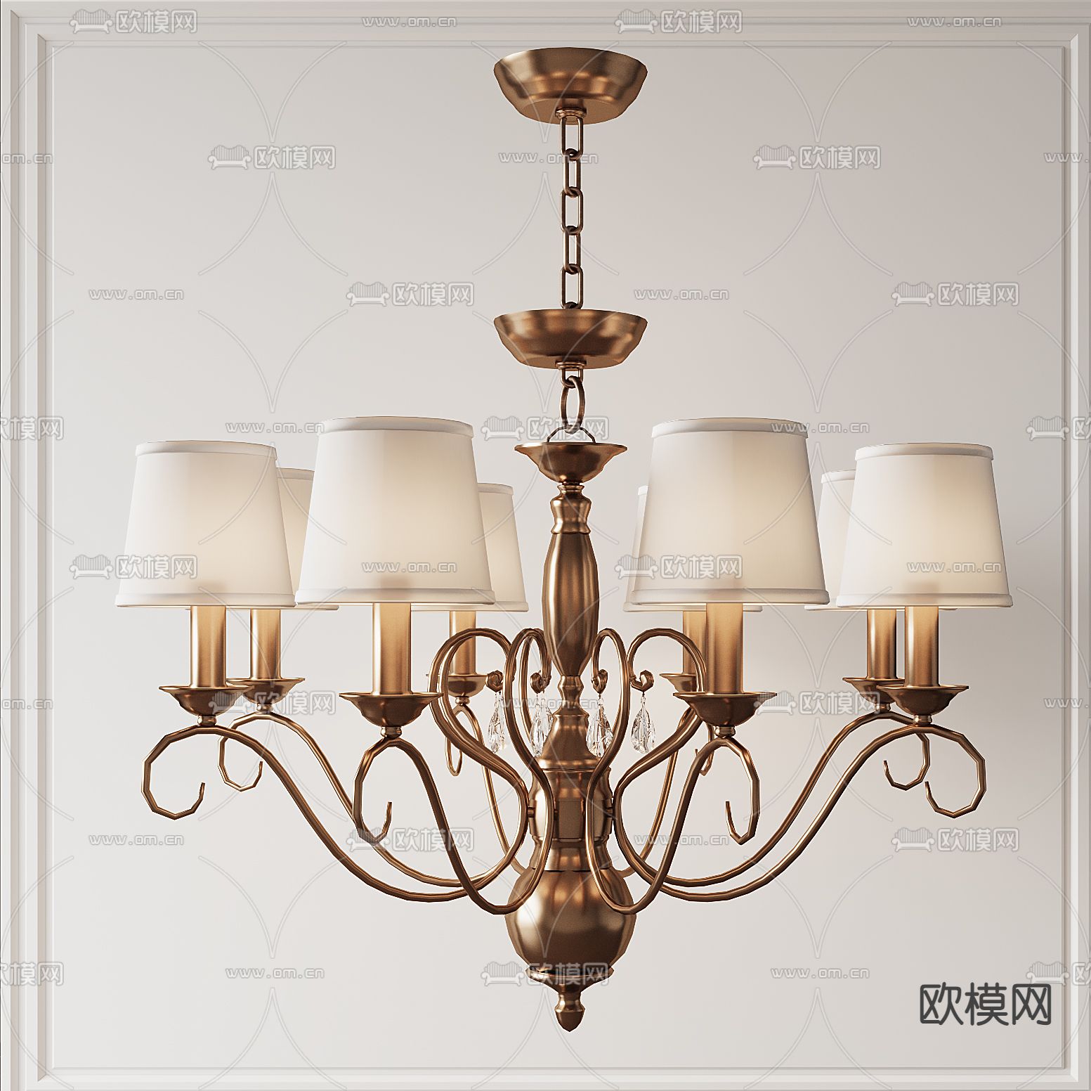 美式吊灯 大厅吊灯3d模型下载