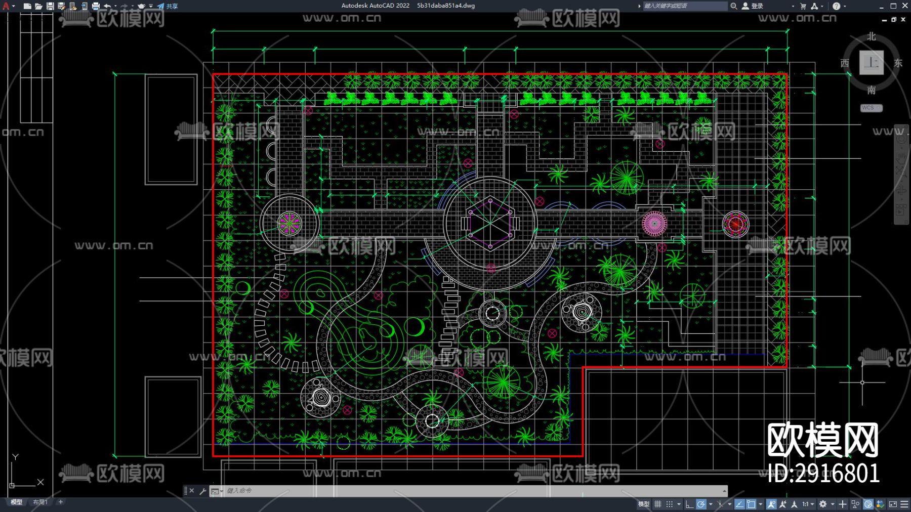 村子公园景观 公园景观 乡村公园 园林景观 小广场cad施工图下载（渲染图3）