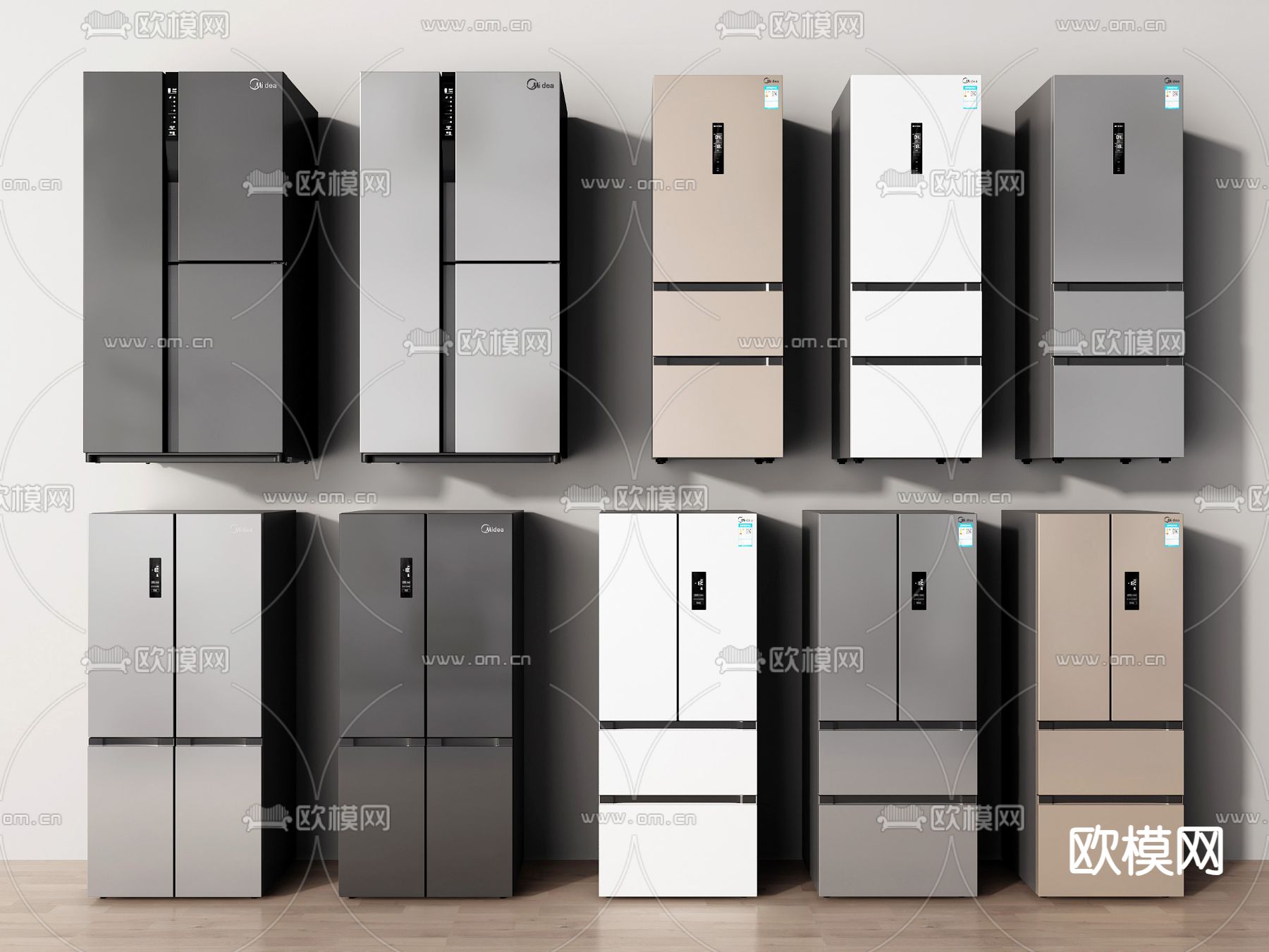 双门冰箱 智能冰箱su模型下载（渲染图1）