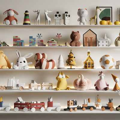  儿童玩具 公仔 毛绒玩具su模型 