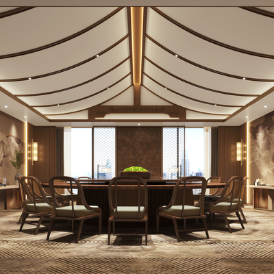  中餐厅包房 酒楼包厢su模型 