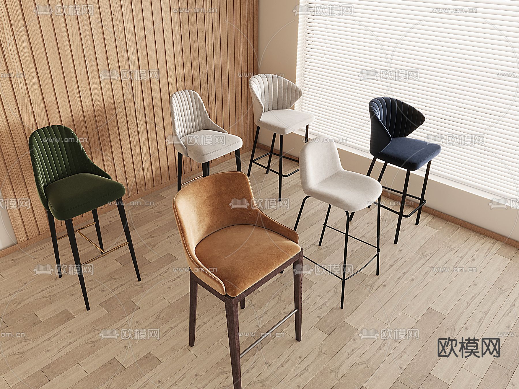 现代吧椅 吧凳 高脚凳3d模型下载