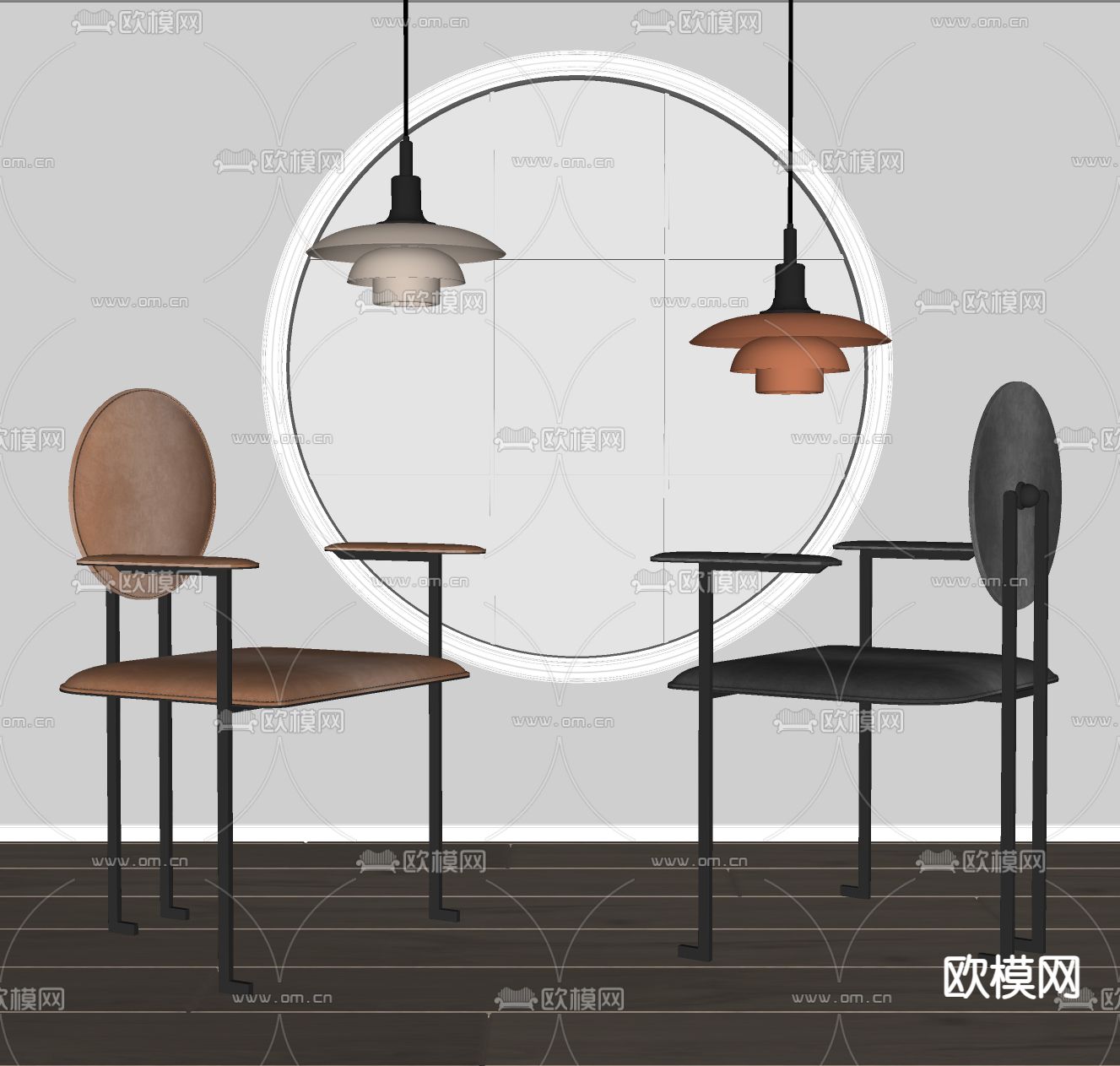 现代椅子 餐椅su模型下载（渲染图2）