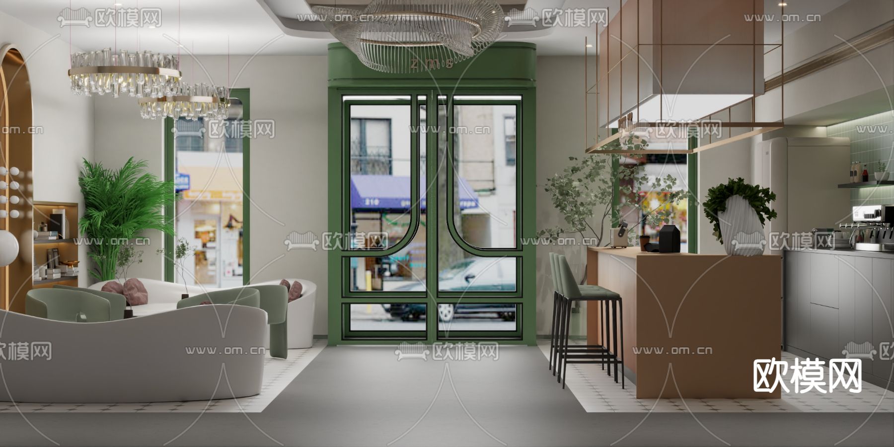 现代美容店免费3d模型下载（渲染图2）