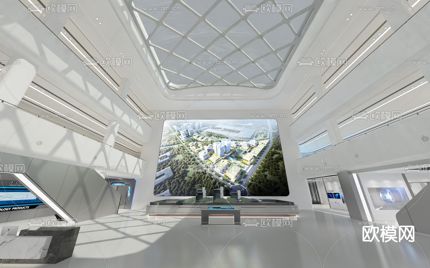 科技产业园展厅su模型下载（渲染图2）