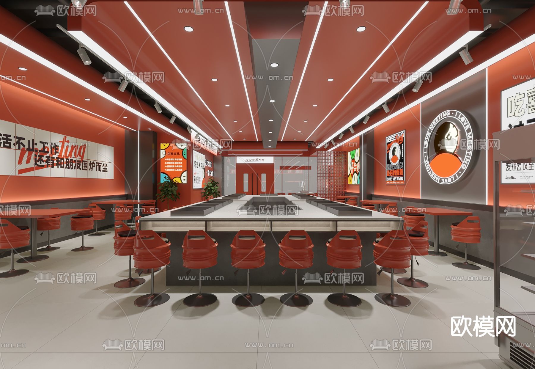 麻辣烫店 小吃店3d模型