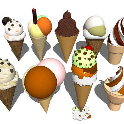  甜筒雪糕 冰淇凌su模型 