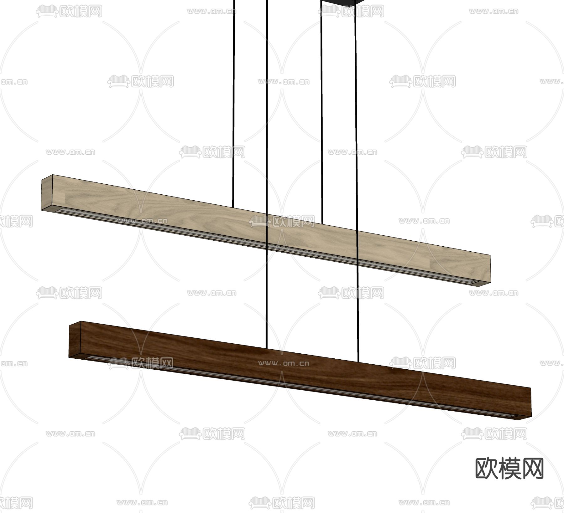 条形吊灯 办公吊灯su模型下载（渲染图2）