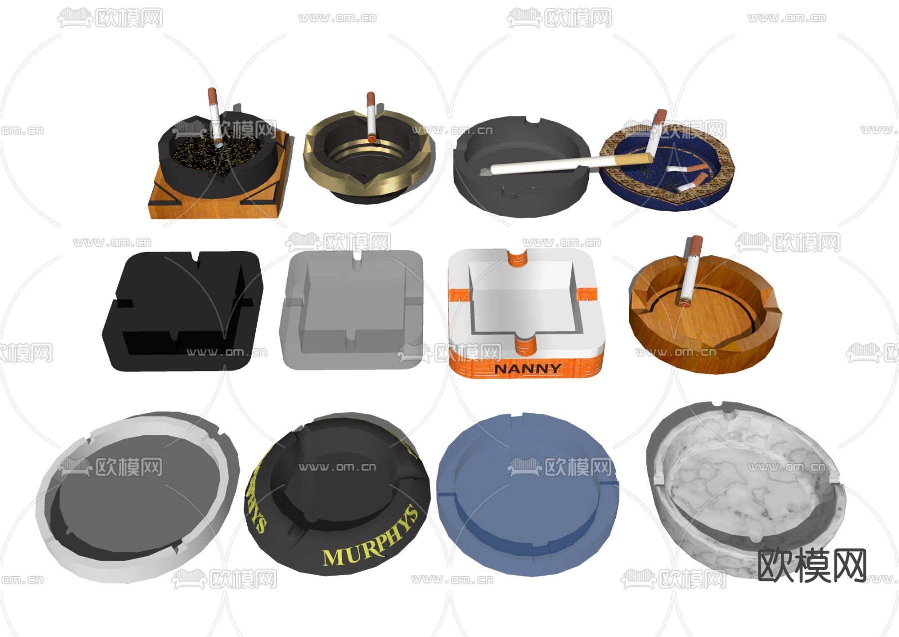 烟灰缸su模型下载（渲染图1）