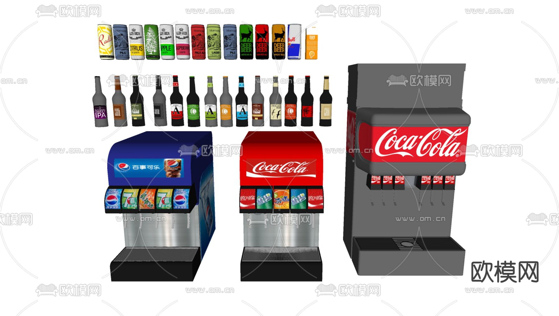 可乐 饮料机 食物饮料su模型下载（渲染图2）