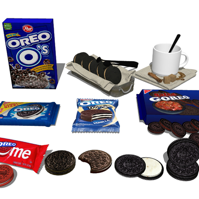  奥利奥饼干 夹心饼干su模型 