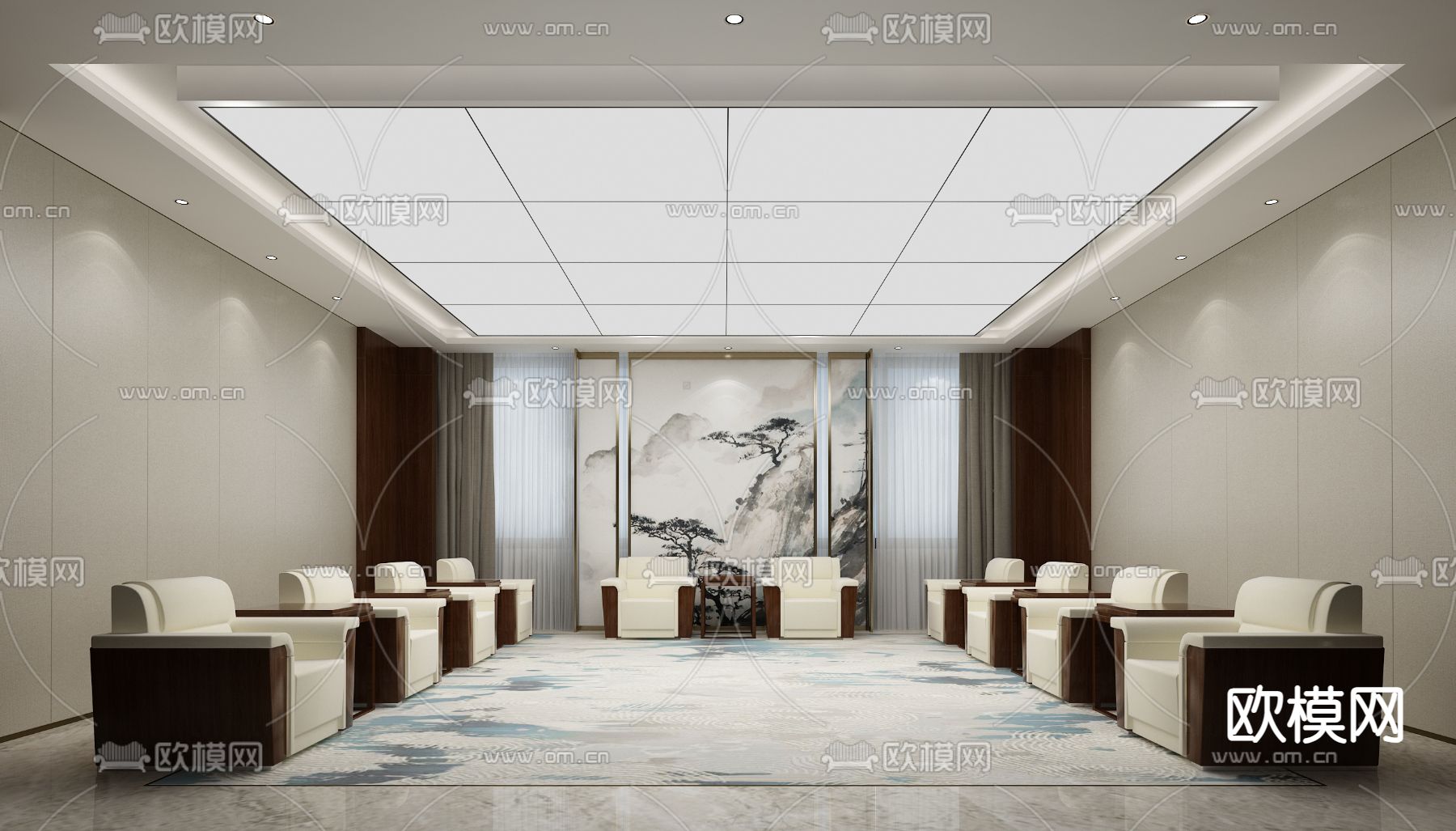 酒店贵宾室 会客室su模型下载（渲染图1）