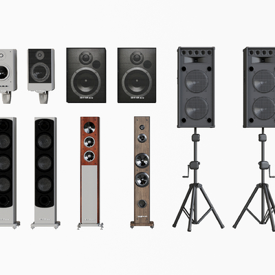  现代音响 喇叭su模型 