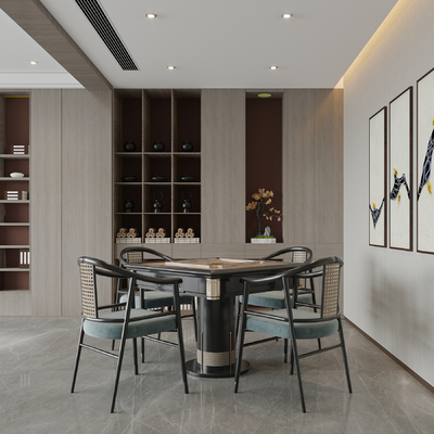  现代麻将室su模型 