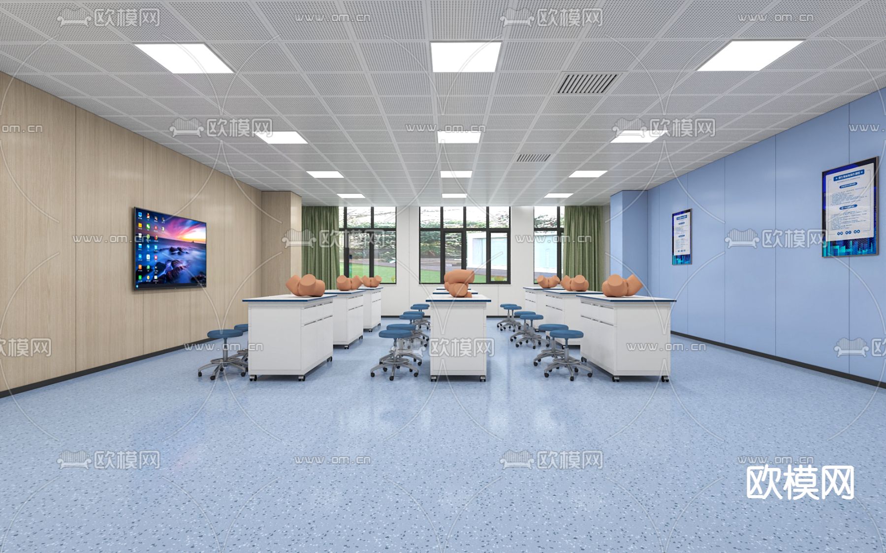 医学课室3d模型下载（渲染图2）