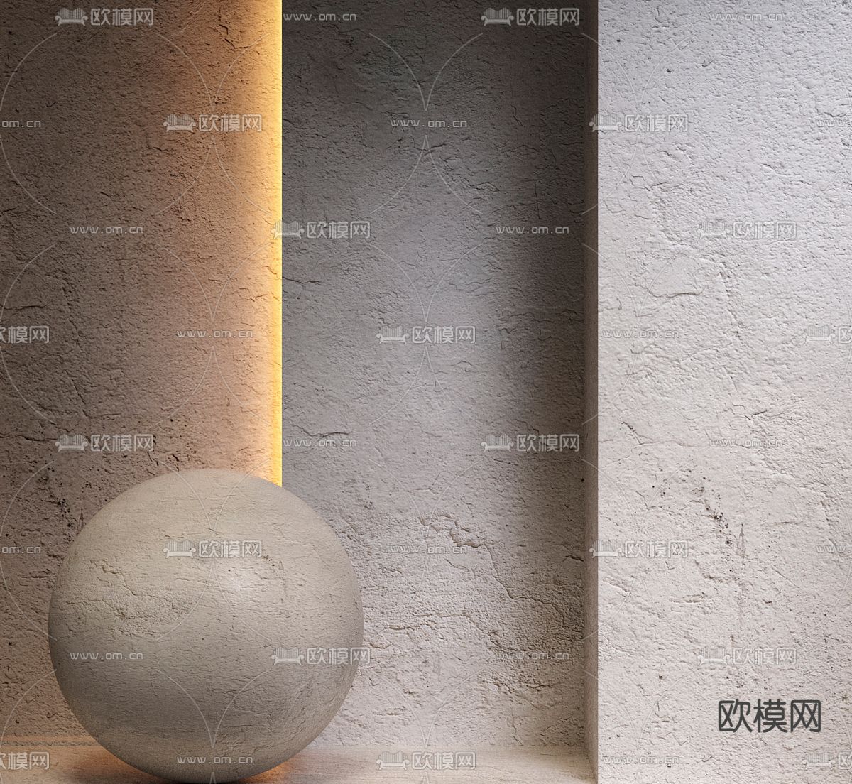 微水泥墙面3d模型下载