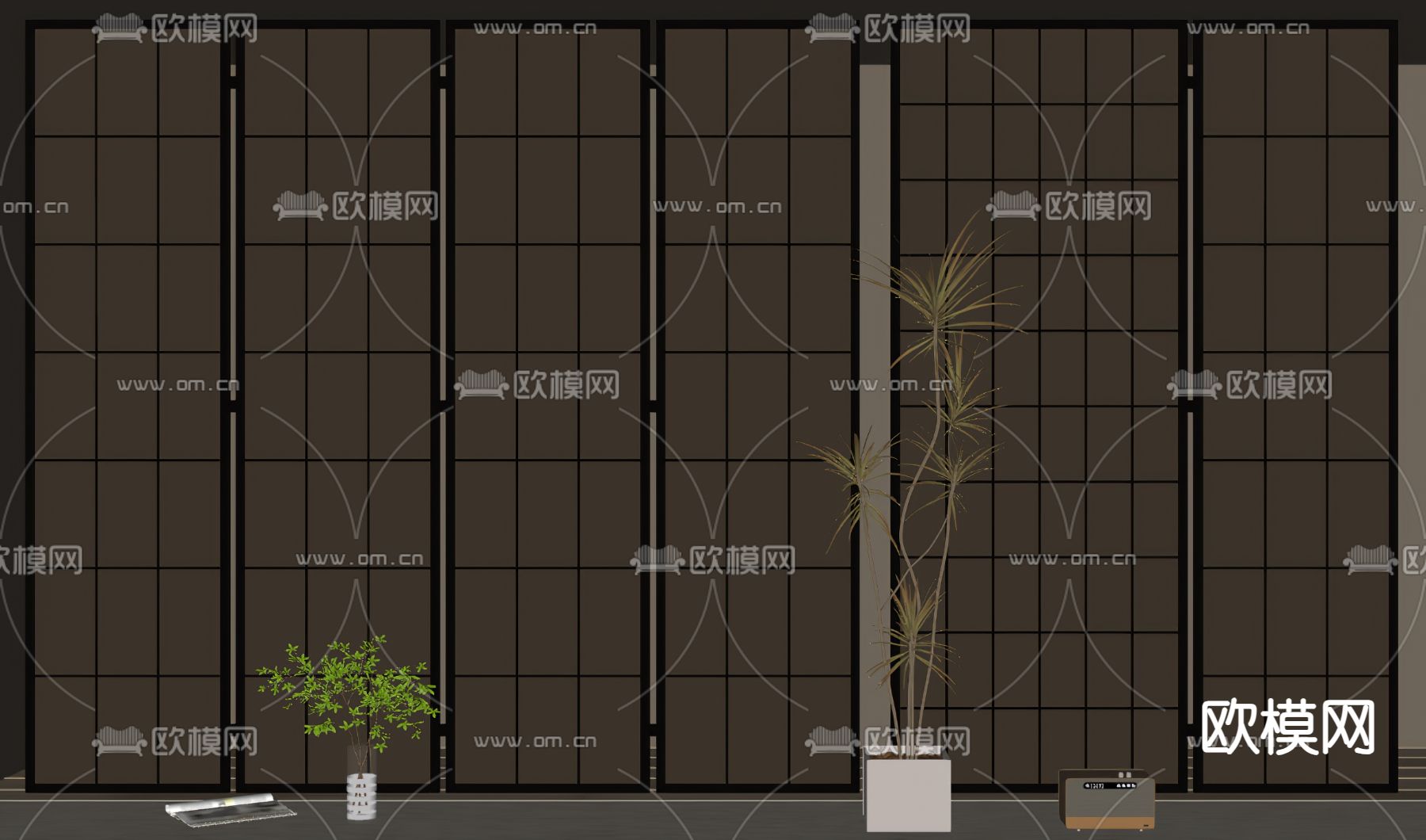 日式屏风su模型下载（渲染图2）