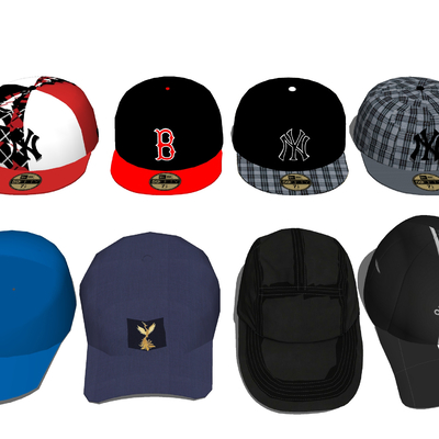  棒球帽 鸭舌帽 帽子su模型 