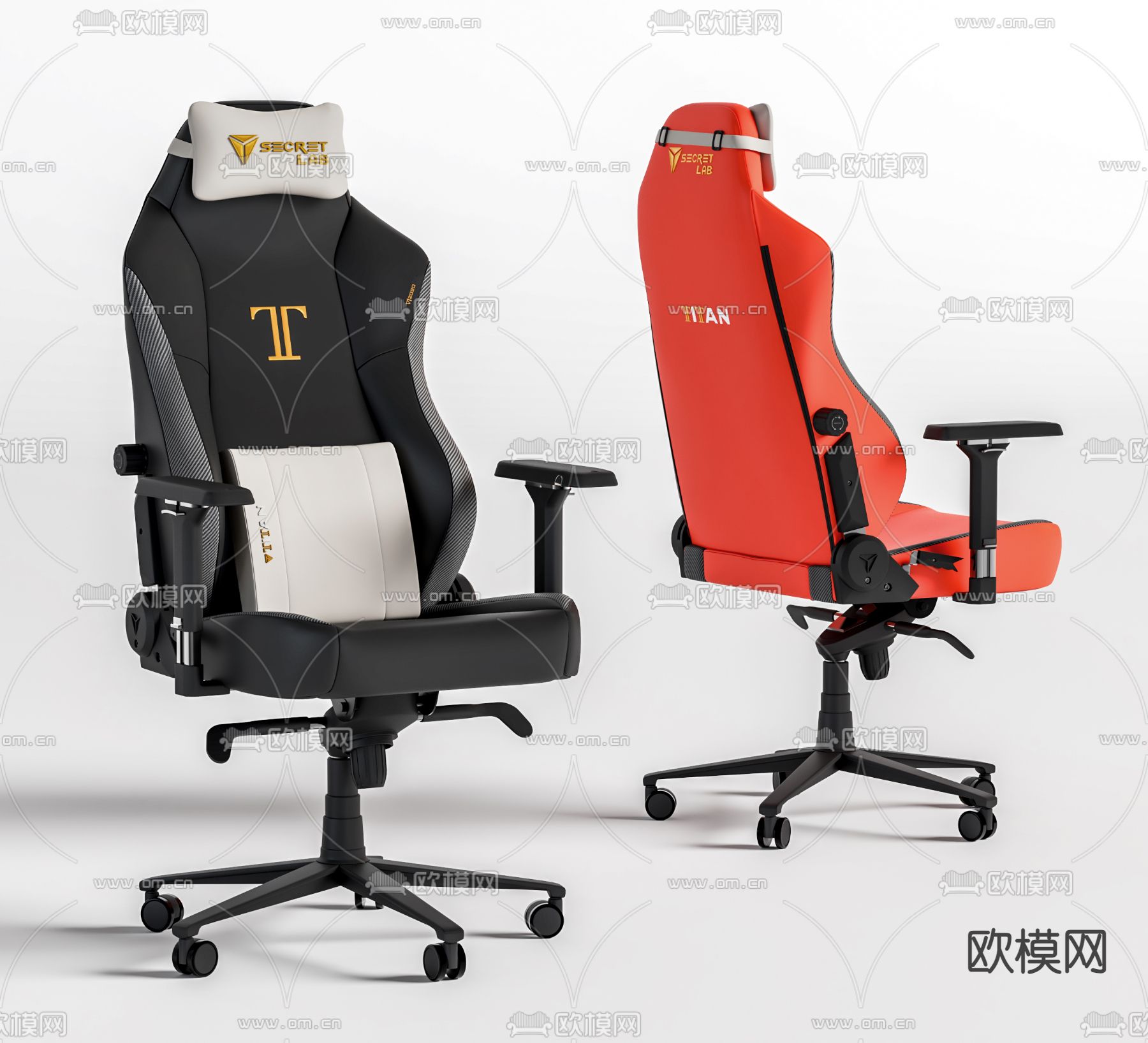 Titan 现代电竞椅 办公椅su模型下载（渲染图1）