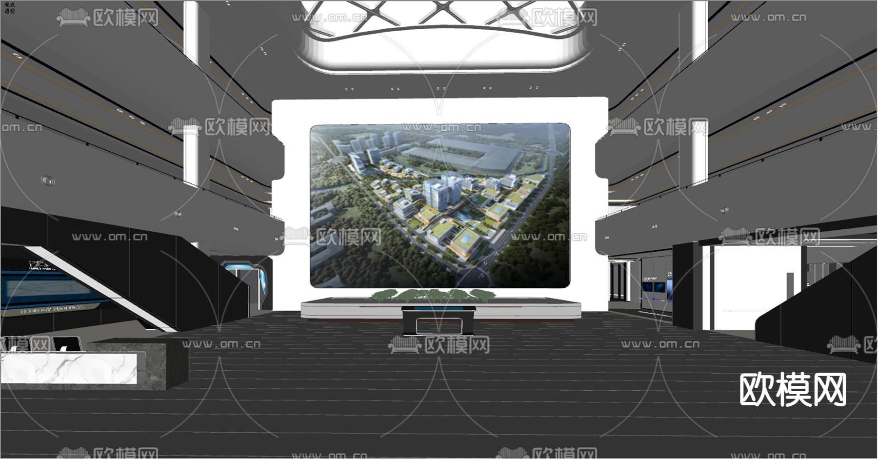 科技产业园展厅su模型下载（渲染图4）