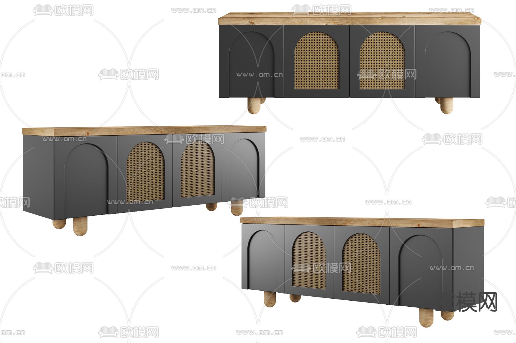 北欧电视柜3d模型下载