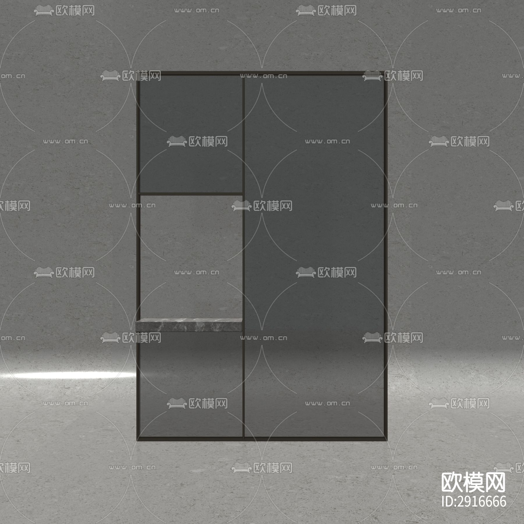 屏风cad大样图下载（渲染图3）