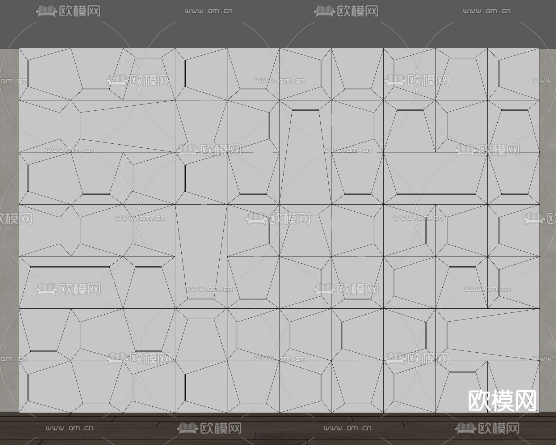 立体造型墙 背景墙su模型下载（渲染图2）