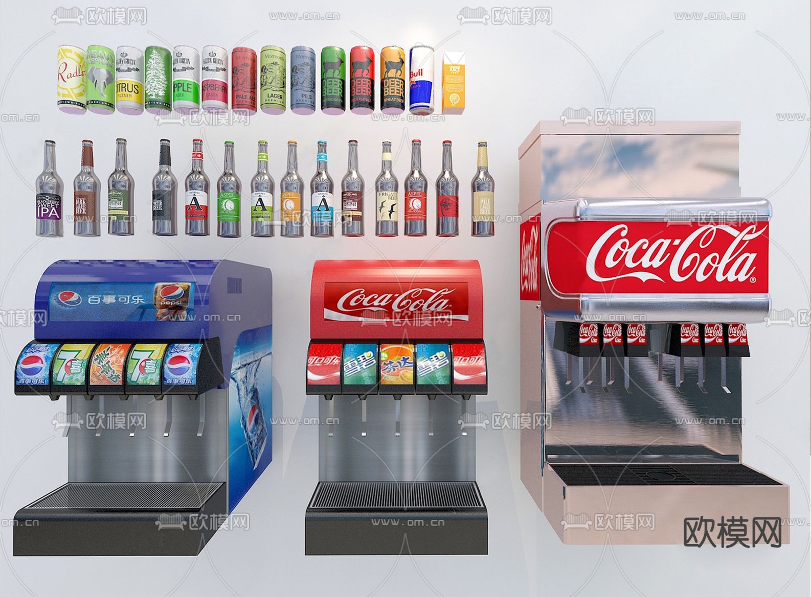 可乐 饮料机 食物饮料su模型下载（渲染图1）