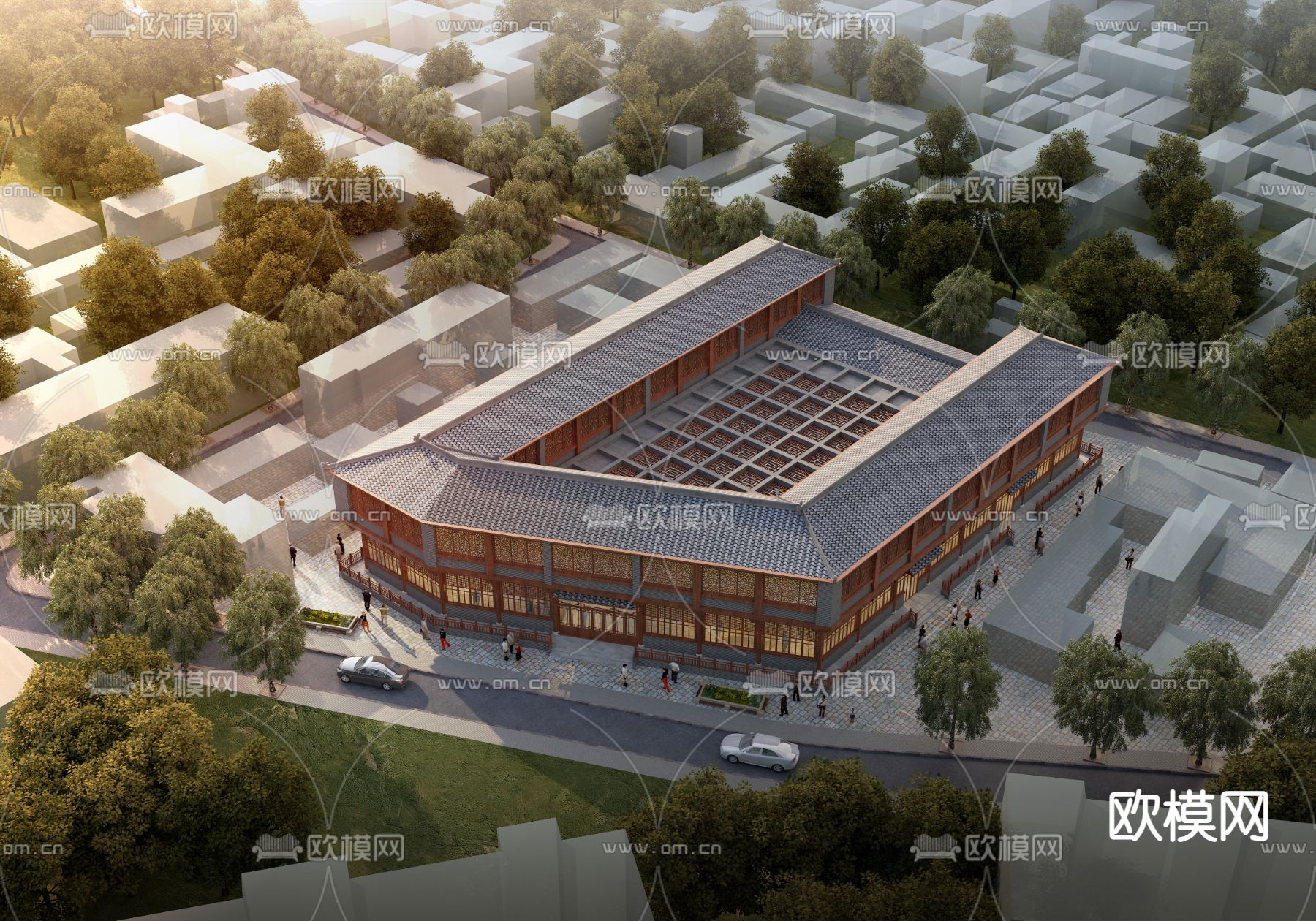 中式古建3d模型下载