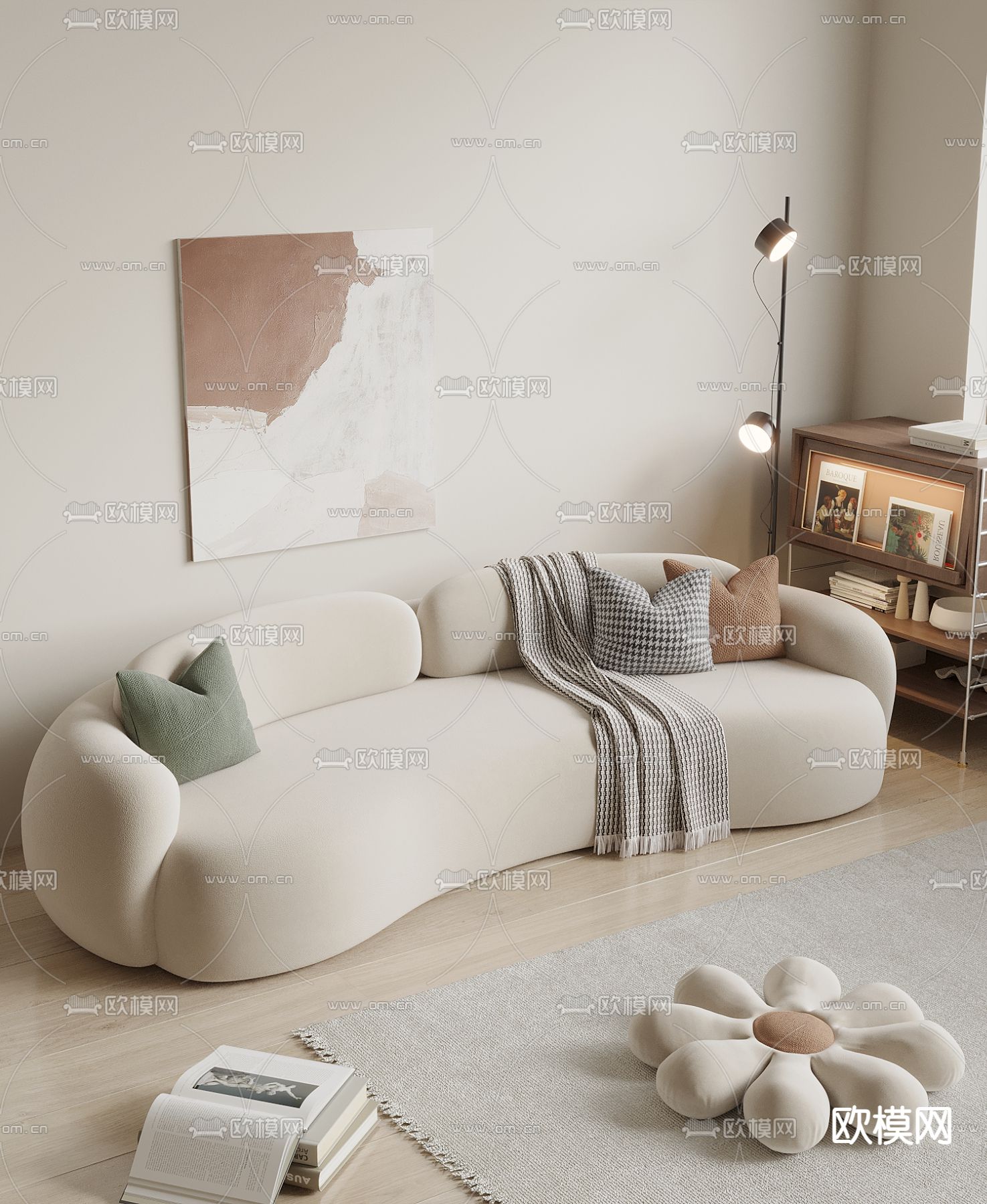 异形沙发 弧形沙发 双人沙发3d模型下载