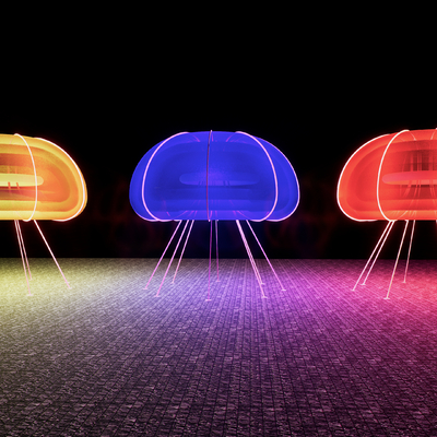  水母灯 装饰灯su模型 