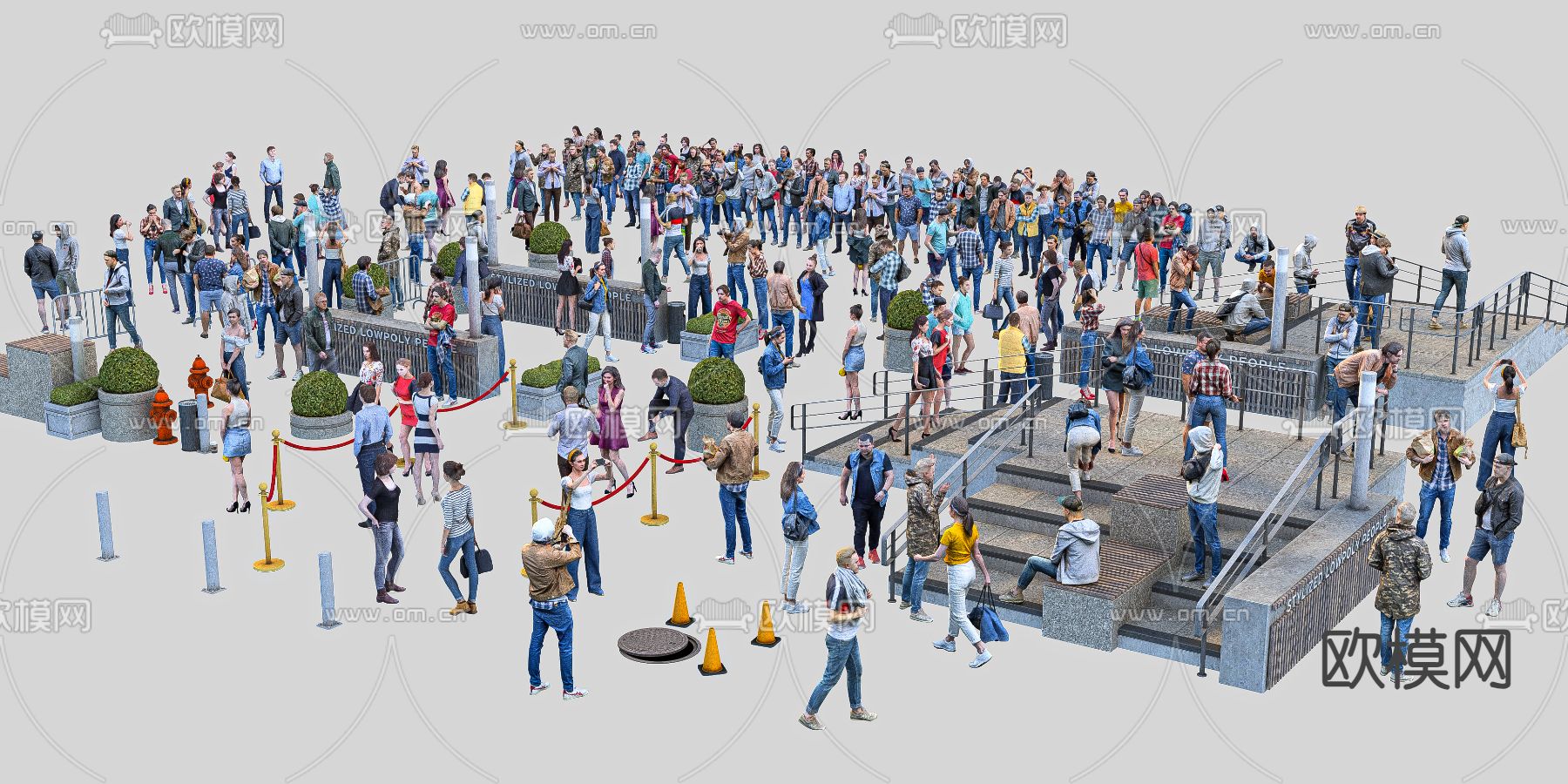 站姿人物 女人 男人3d模型下载