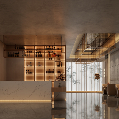  酒店过道 走廊su模型 