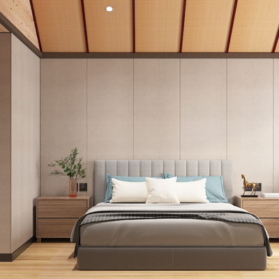  侘寂民宿 卧室su模型 