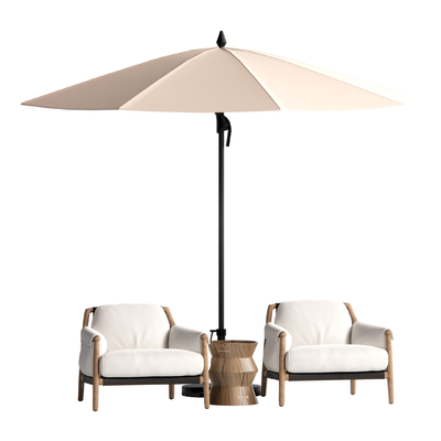  户外椅 遮阳伞su模型 