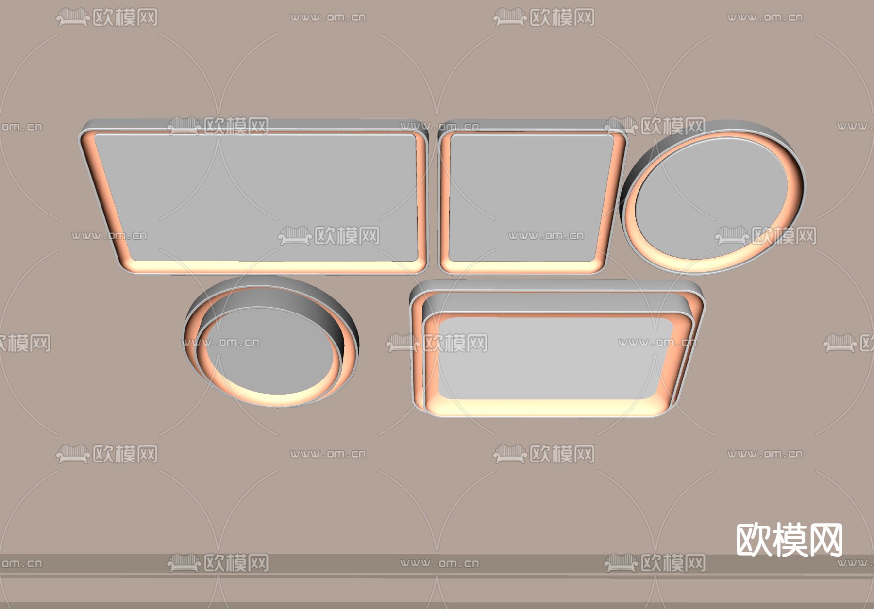 现代吸顶灯 卧室灯su模型下载（渲染图2）