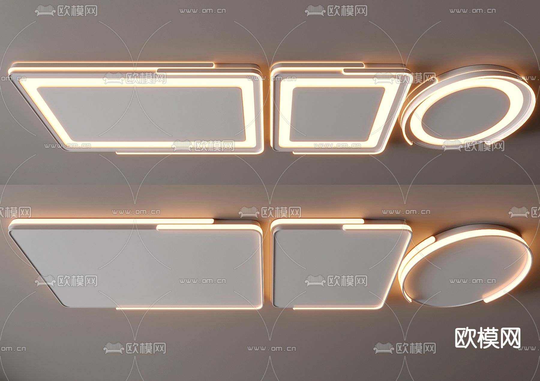 现代吸顶灯 卧室灯su模型下载（渲染图1）