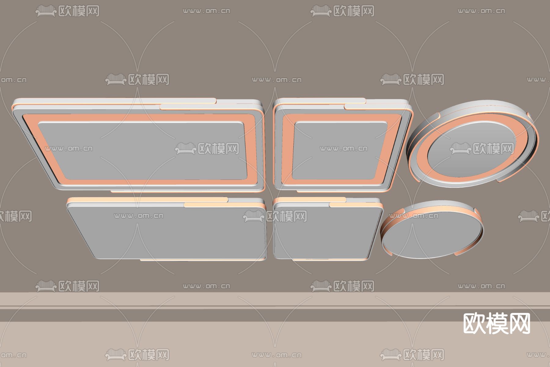 现代吸顶灯 卧室灯su模型下载（渲染图2）