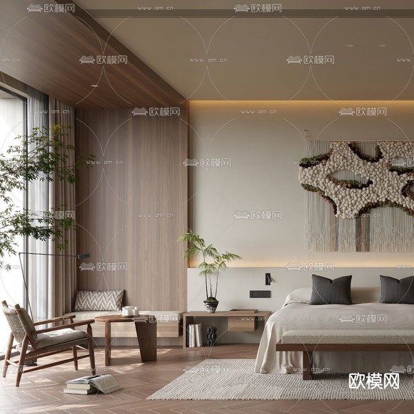 中古风民宿 客房3d模型下载_ID14338159_3dmax免费模型-欧模网