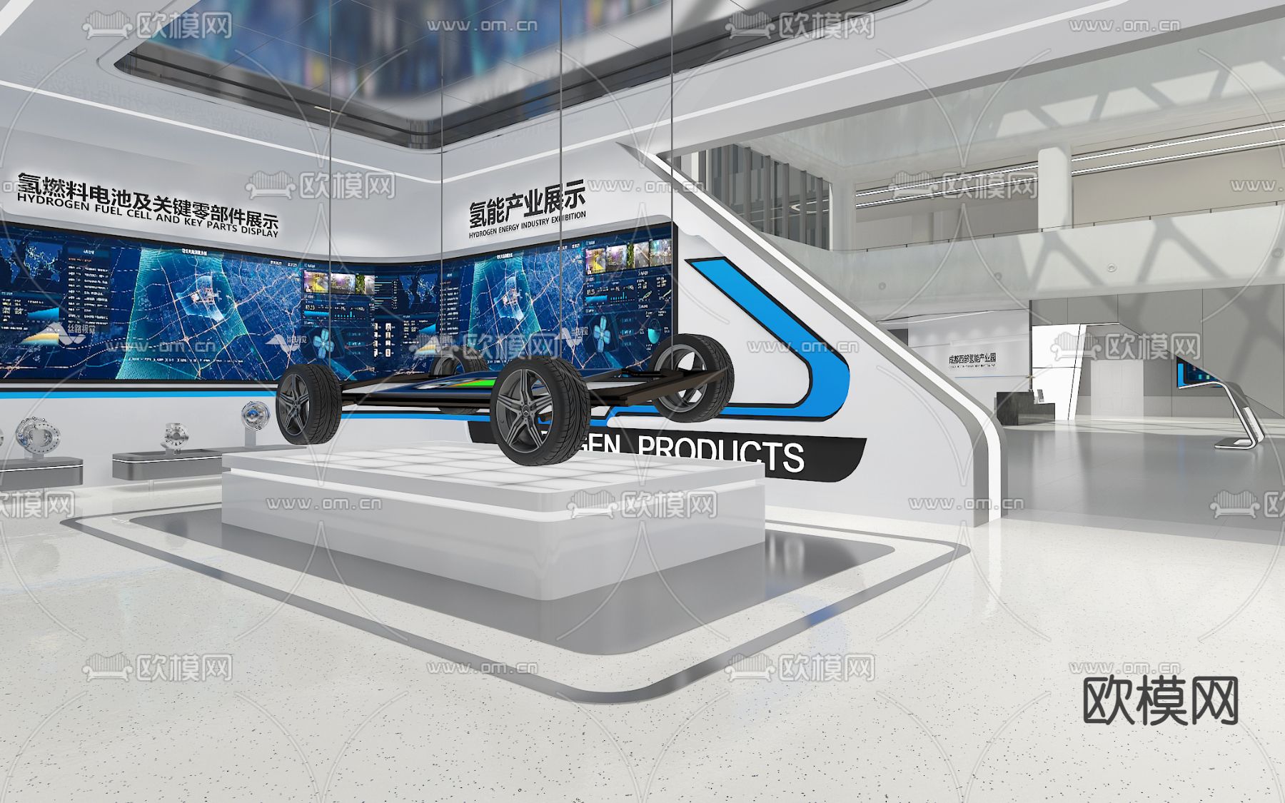 科技产业园展厅su模型下载（渲染图1）