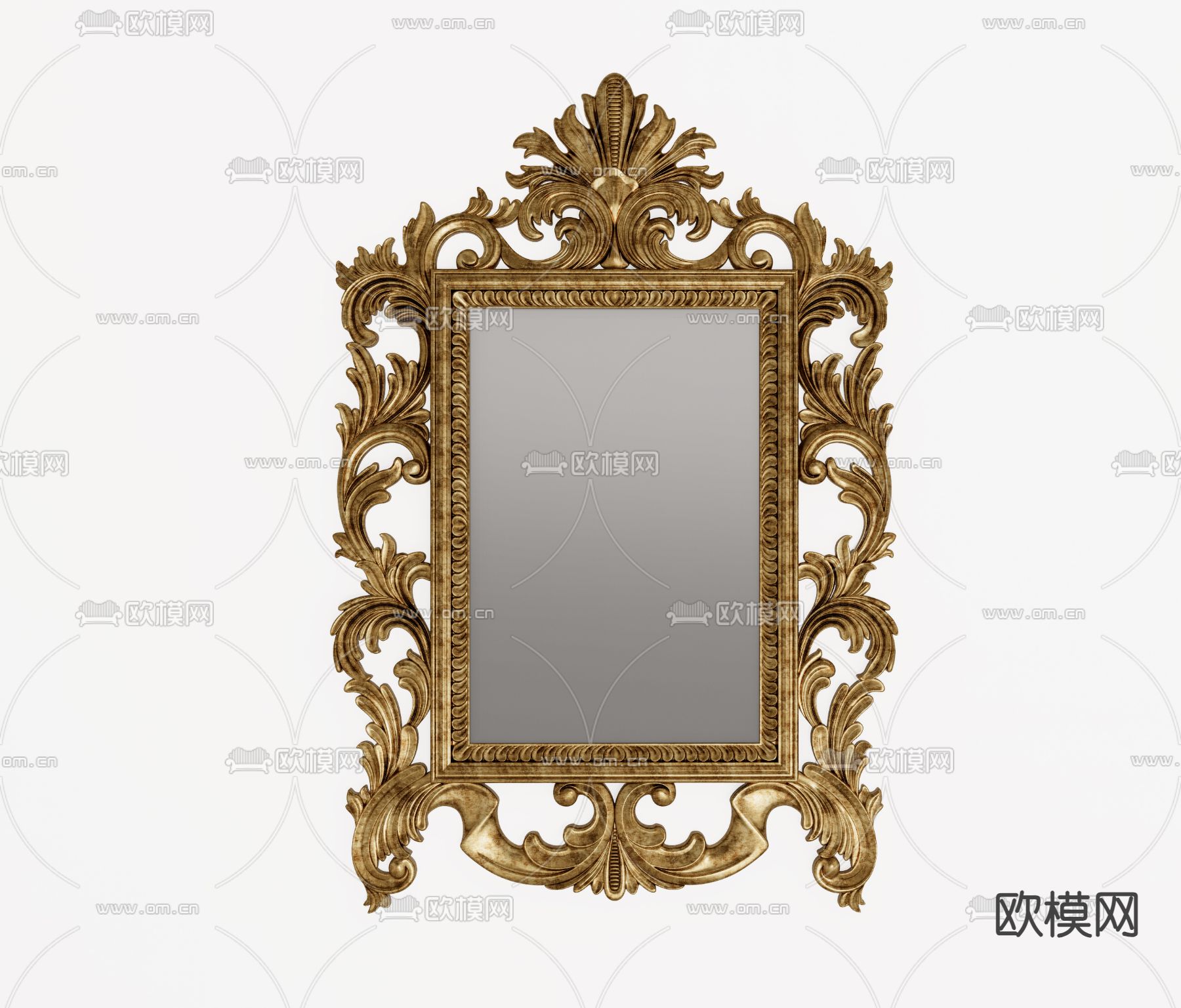 欧式古典镜子 装饰镜su模型下载（渲染图1）