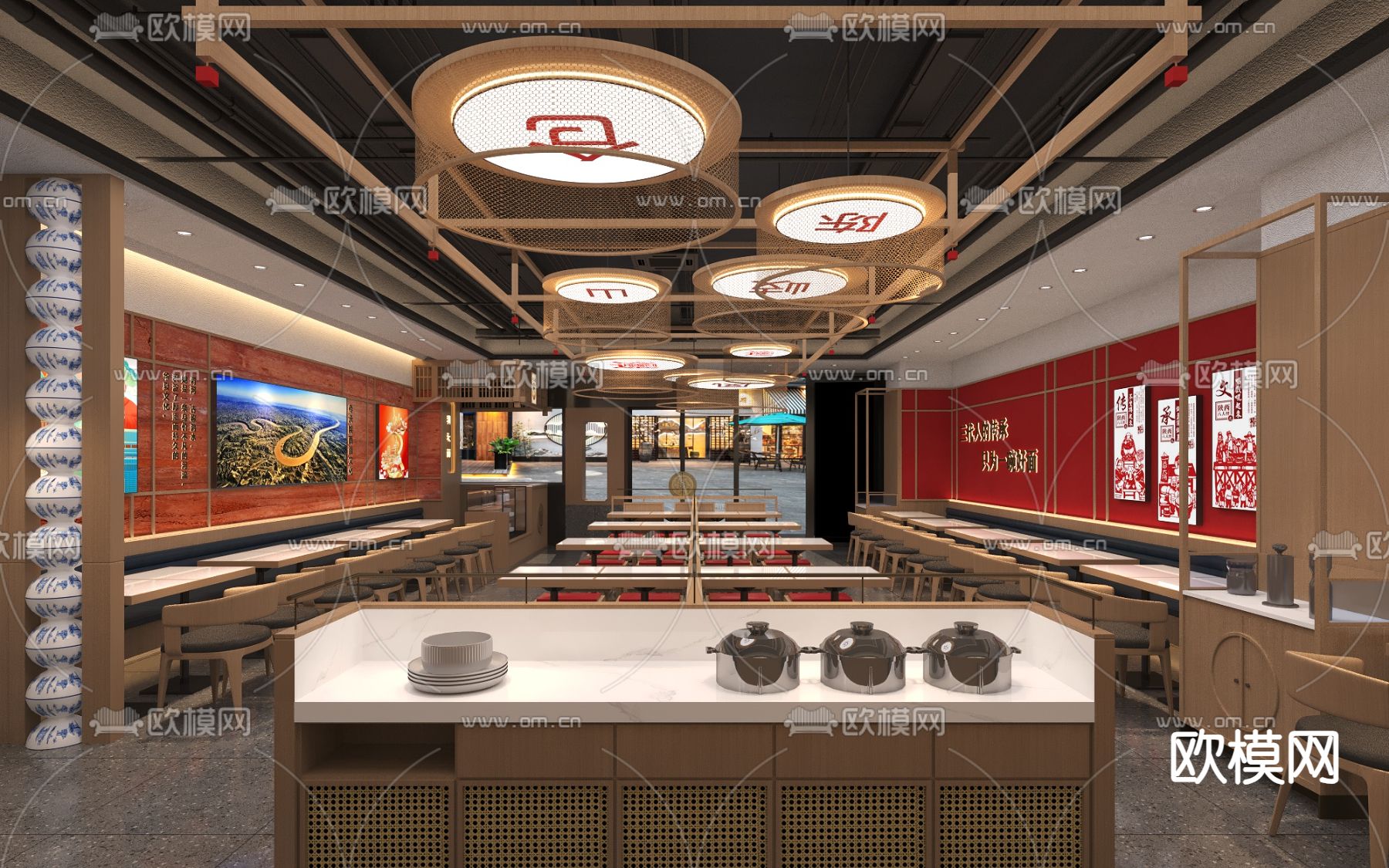 日式面馆 日本拉面3d模型下载（渲染图3）