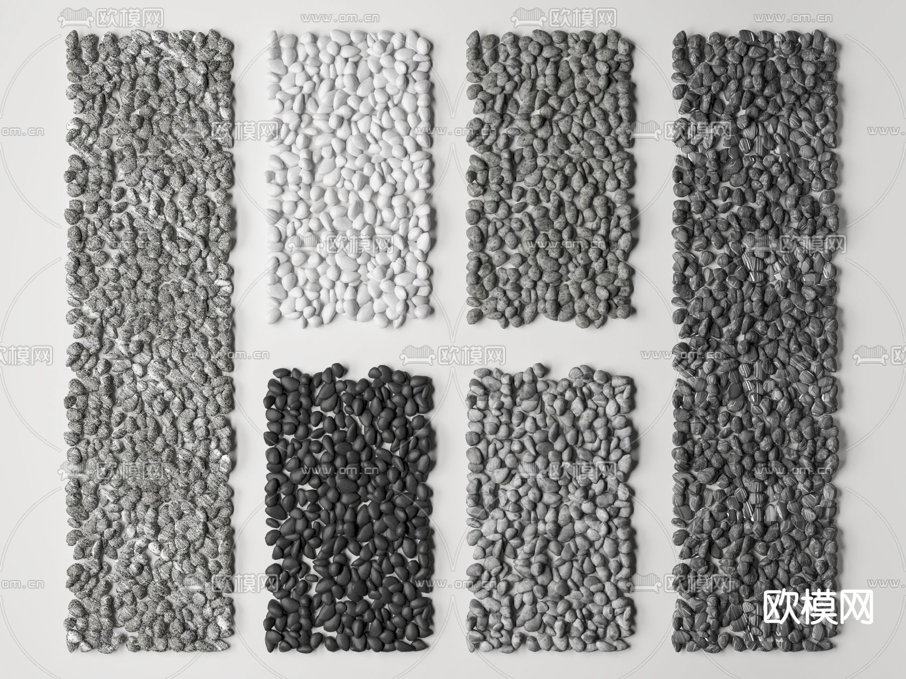 小石头 鹅卵石 碎石子 砾石3d模型下载