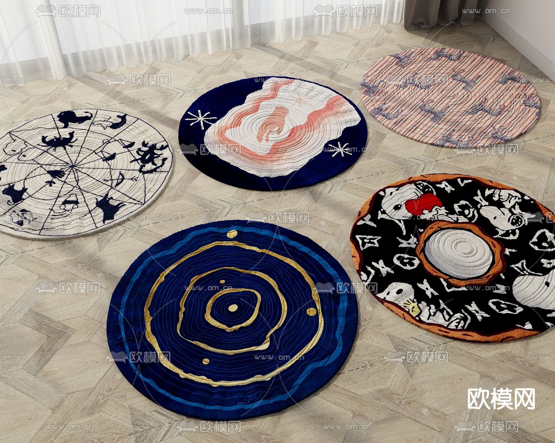 圆形地毯3d模型下载