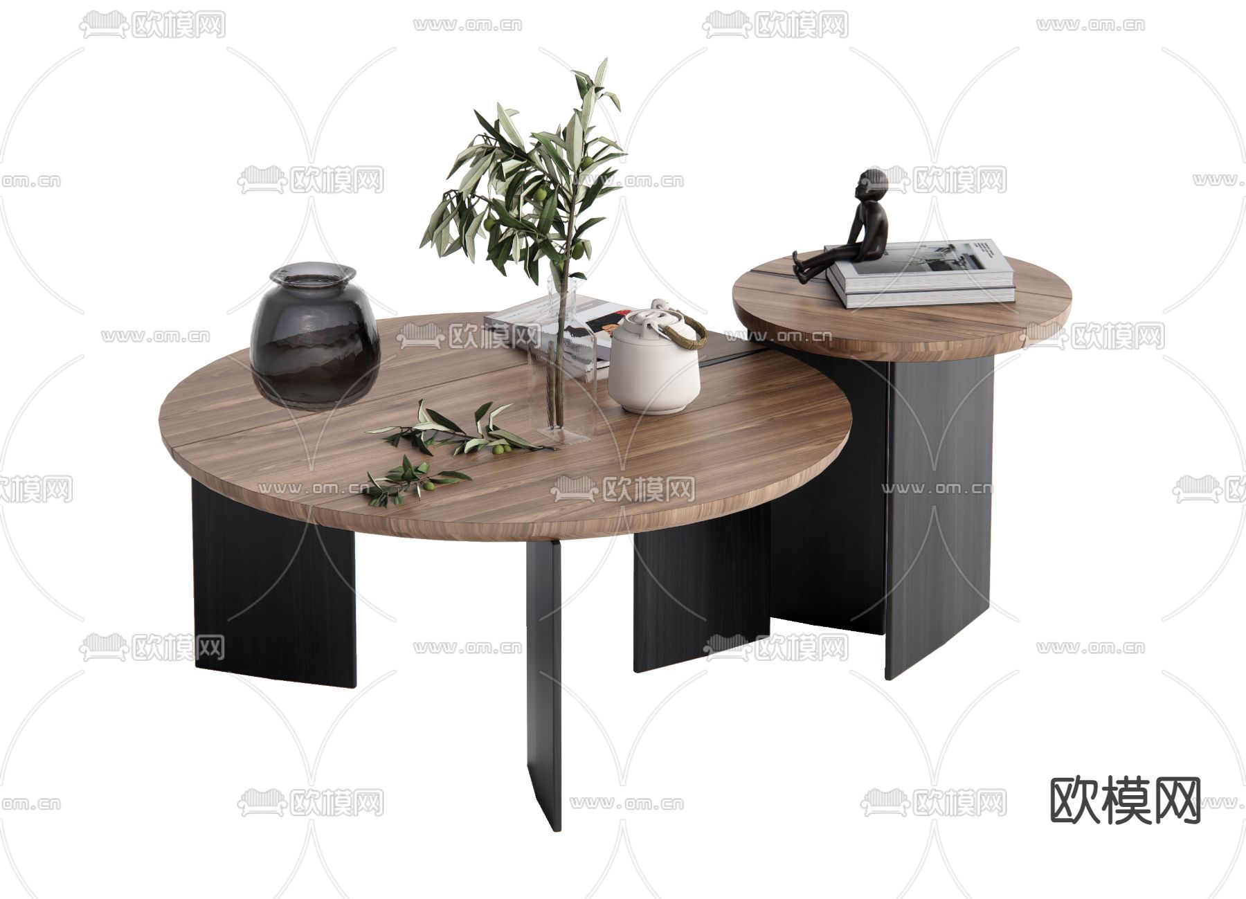 侘寂风茶几su模型下载（渲染图1）